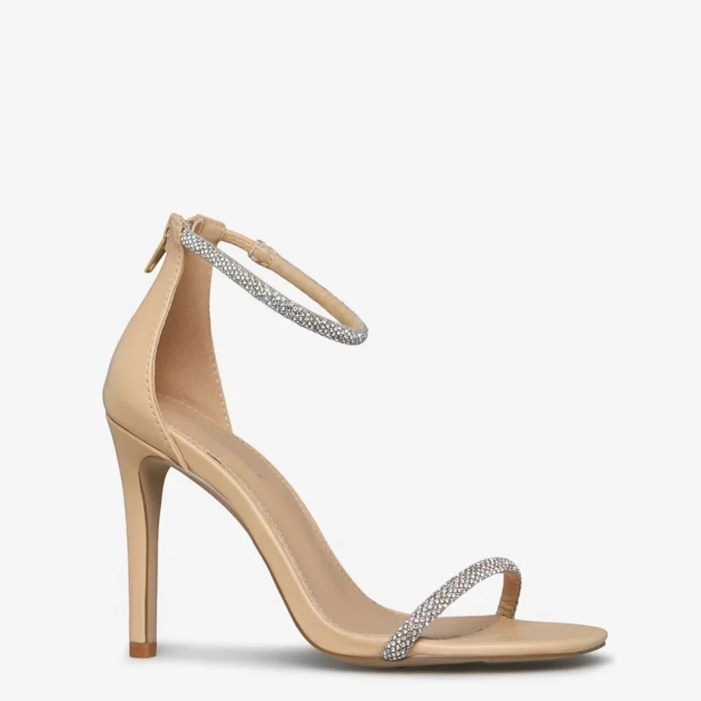 Alexxia Stiletto Ankle Strap Back Zip Heeled Sandals by Shoe Dazzle size 11 NWT